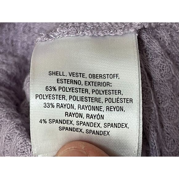 Anthropologie Maeve Pearson Women's M Purple Shirt Waffle Knit Thermal Oversized - Picture 4 of 8